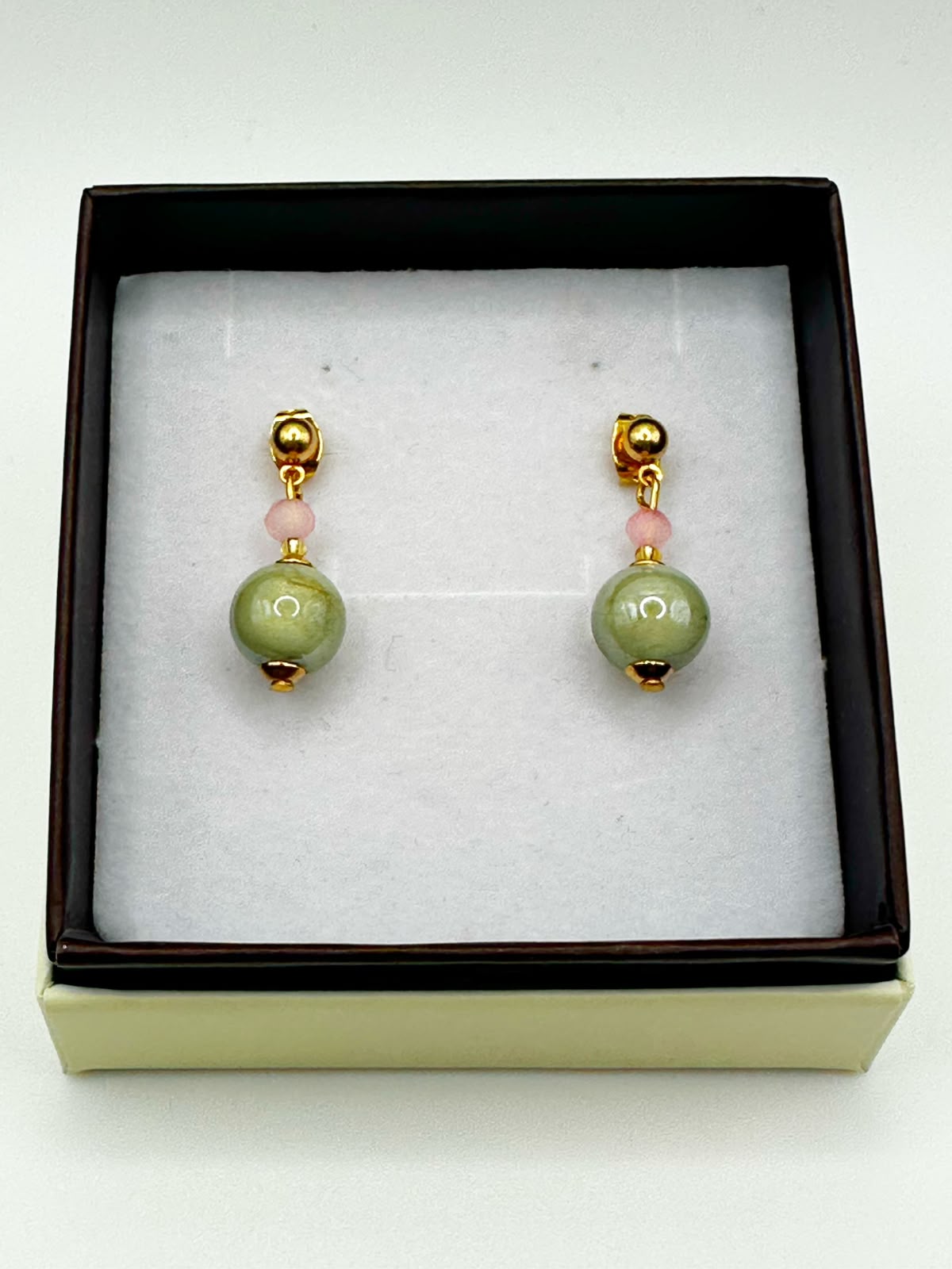 Orecchini Crystal in vetro di Murano da 10 mm, colore verde